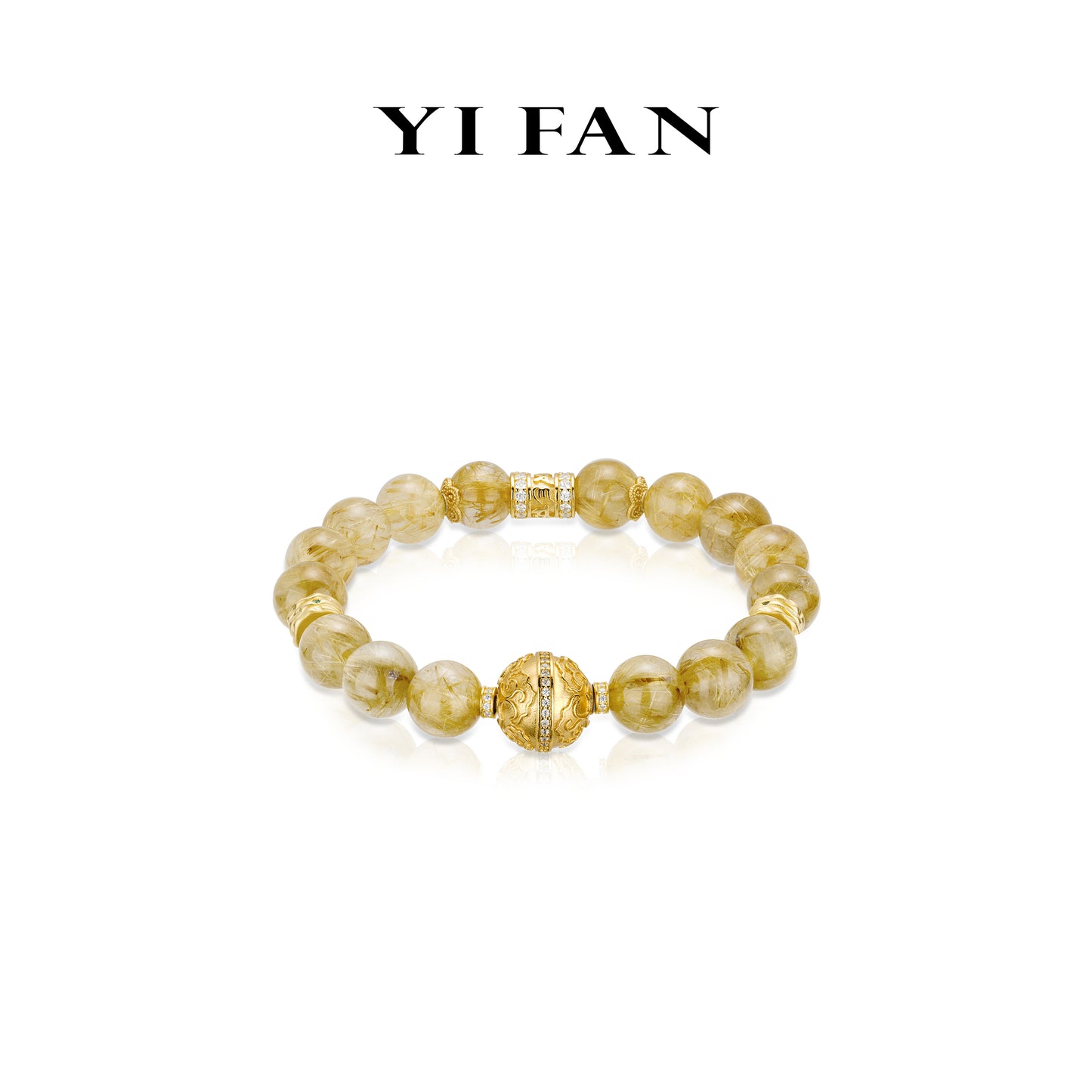 High Jewelry collection: Luxury "Golden silk Auspicious Cloud" unique elastic Beads Bracelet