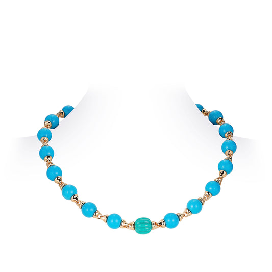 Limited edition: "Handcrafted Vintage style Dyed Blue Turquoise" Necklace