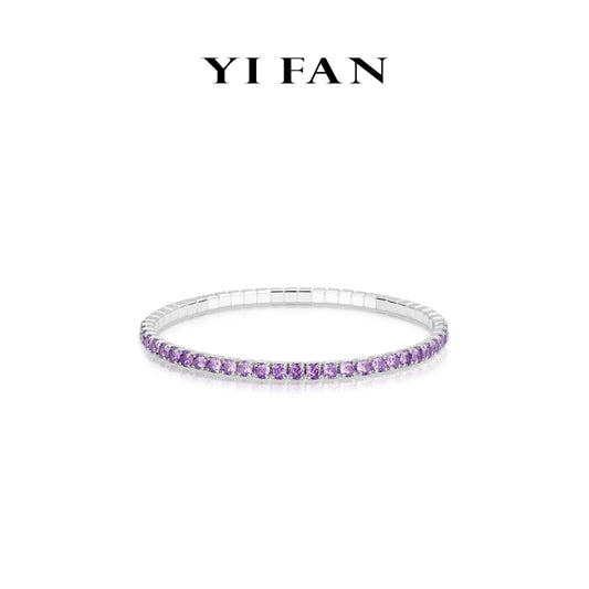 Elastic Silver Grace Collection：Modern “Brilliant Lavender Purple” detailed Elastic Bracelet