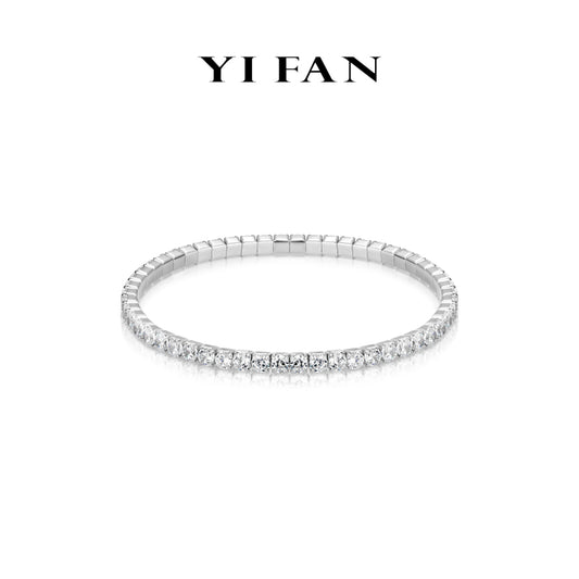 Elastic Silver Grace Collection：Modern “Brilliant Stars” detailed Elastic Bracelet