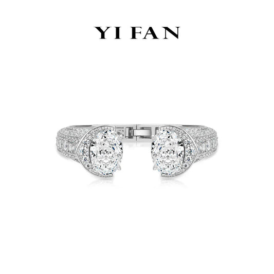 Pre-order High Jewelry collection: Luxury “Dual - Light Radiant Splendor” High-End Open Cuff