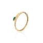 Luxury Minimalist Designer piece: Emerald color Elastic Snake Bangle