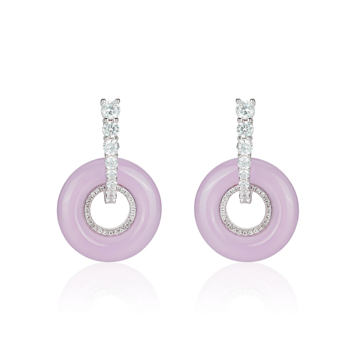 Promotion design: Pinkish purple chalcedony "Donut" earrings