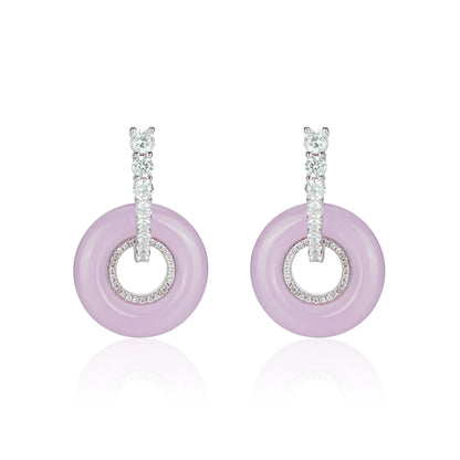 Promotion design: Pinkish purple chalcedony "Donut" earrings