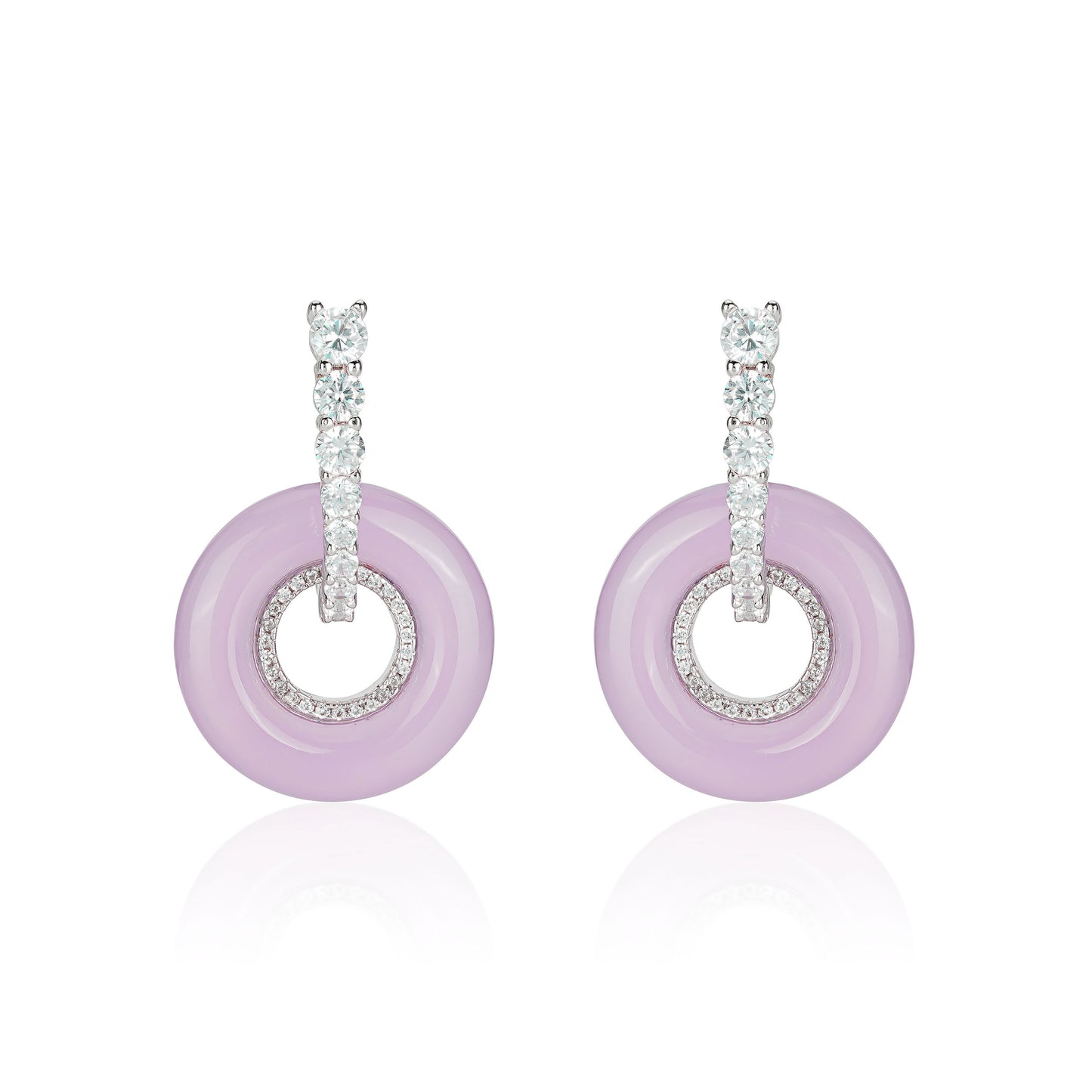 Promotion design: Pinkish purple chalcedony "Donut" earrings