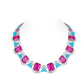 Limited edition: Rose pink and blue set of earrings and necklace