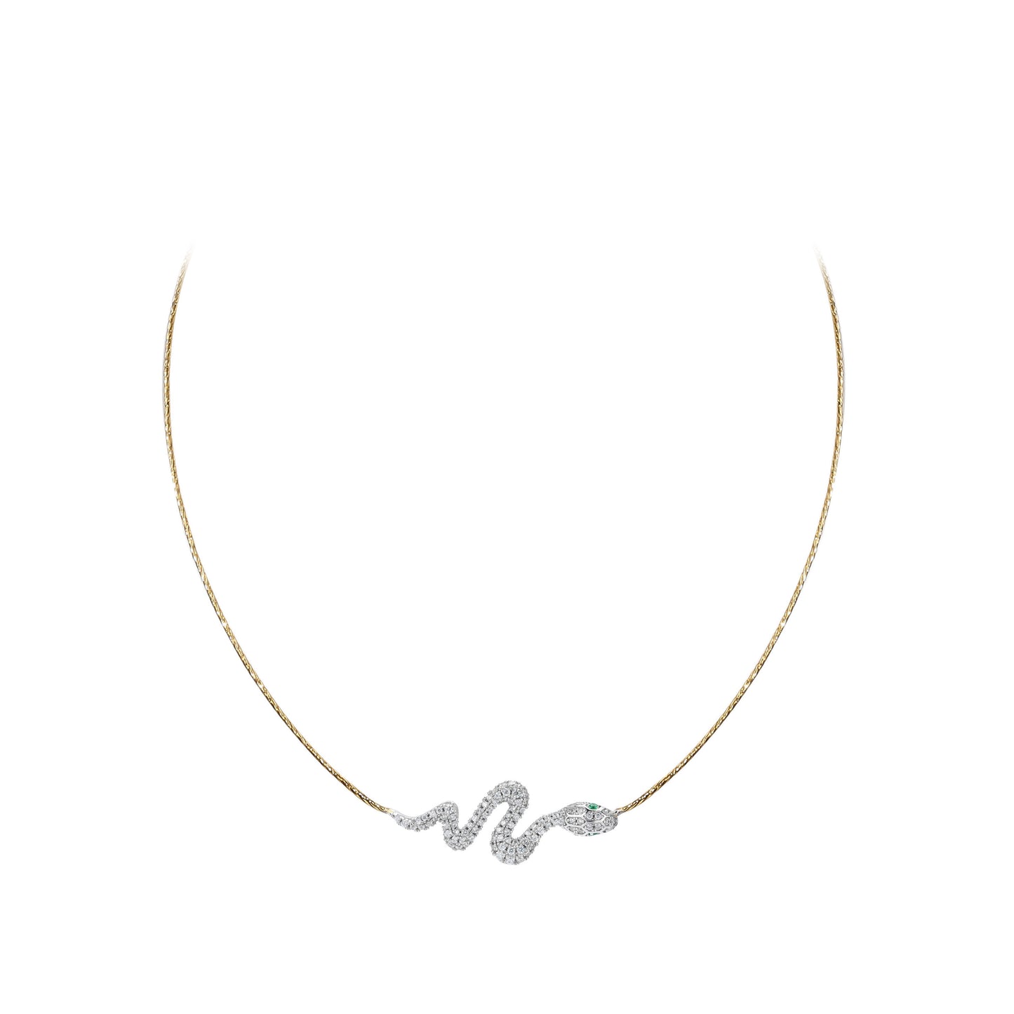 Promotion design：Minimalist Designer piece Double plating Snake necklace