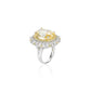 Limited edition: Yellow Icy cut Pigeon egg ring 15 carat mainstone