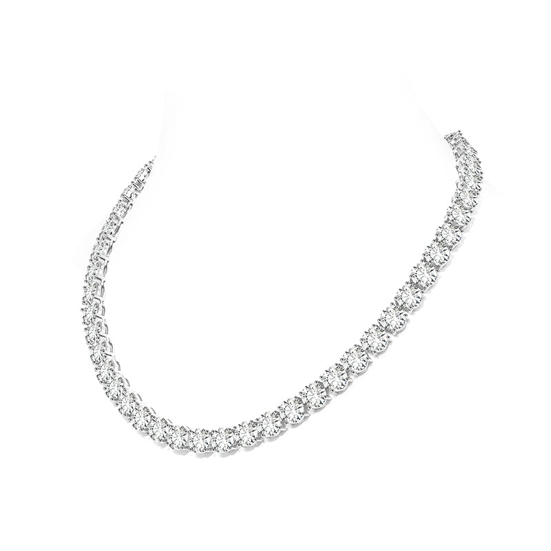 Wedding collection: Brilliant-cut Tennis chain necklace, (Solitairs 5 carat)