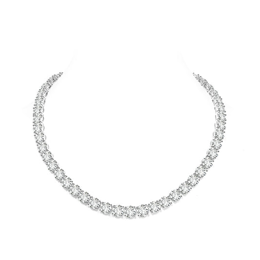 Wedding collection: Brilliant-cut Tennis chain necklace, (Solitairs 5 carat)