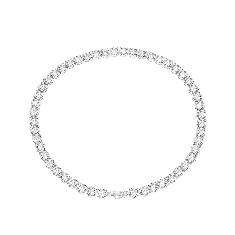 Wedding collection: Brilliant-cut Tennis chain necklace, (Solitairs 5 carat)