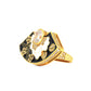 Handmade fashionable and versatile palace style hot-enamel fan Ring