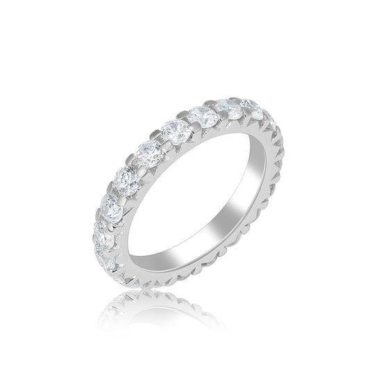 Promotion design Wedding collection: Micro-setting lab created stones eternity band ring, sterling silver