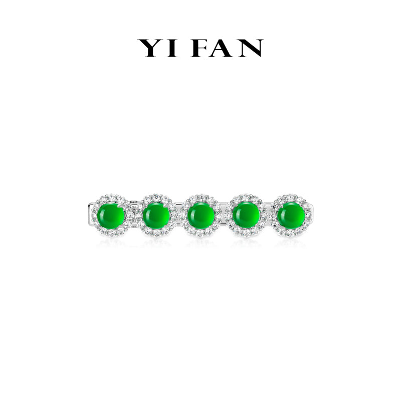 Hair Jewelry Collection: Modern "Verdant Glow Gem" exquisite Elegant Hairpin