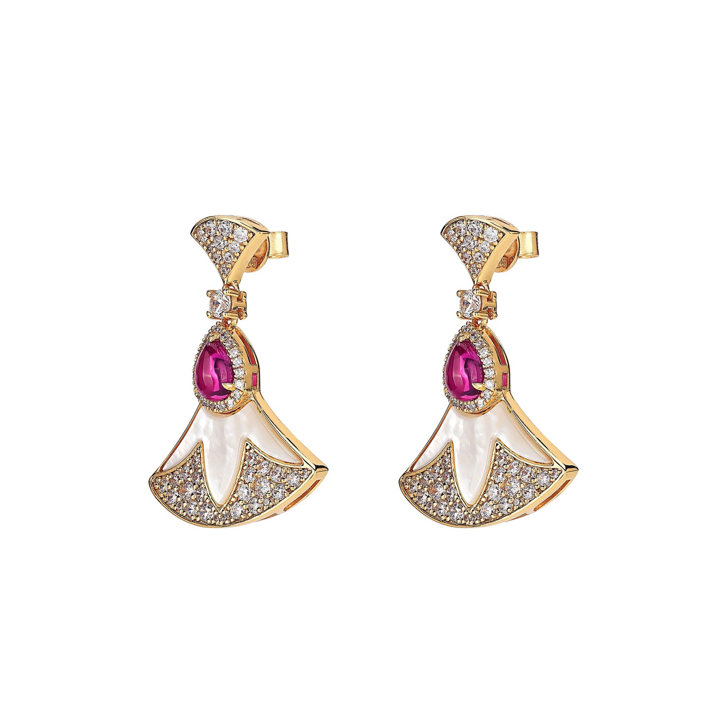 Christmas collection: Modern Exquisite White Shell Fan earrings