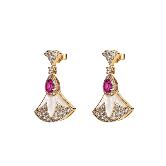Christmas collection: Modern Exquisite White Shell Fan earrings