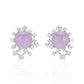 Icy Pinkish purple chalcedony "Easter Egg" modern earrings