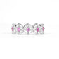 Wedding collection: Micro-setting pink and clear diamond color Lab created stones eternity band ring, sterling silver