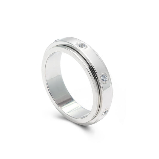 Wedding collection: Fidget Spinner ring, sterling silver