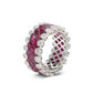 Ruby color collection: Modern "Red&White Borderless Mosaic" Wide eternity Ring