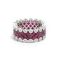 Ruby color collection: Modern "Red&White Borderless Mosaic" Wide eternity Ring