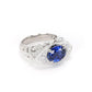 Promotional design Micro-setting Sapphire color lab created stones detailed unique royal ring, sterling silver