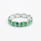 Emerald color collection: Modern "Green Pebbles" eternity Ring band