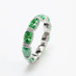 Emerald color collection: Modern "Green Pebbles" eternity Ring band