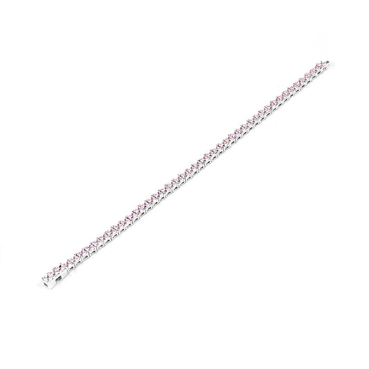 Promotional design The pink princess-cut Tennis Bracelet, sterling silver