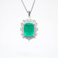 Synthetic Emerald collection: Mixed cuts Lace Pendant Necklace