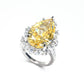 Fancy Yellow collection: Icy cut "Magnificent Pear-cut" detailed Ring (20 carat)