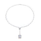 Emerald-cut collection: Modern "Ice Cubes" exquisite Y shape unique Tennis-chain Necklace.