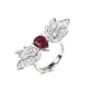 Ruby color collection: "Pigeon blood Drop Angel's wing" detailed Ring