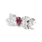 Ruby color collection: "Pigeon blood Drop Angel's wing" detailed Ring