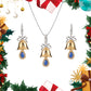 Christmas Blue Waterdrop Bell necklace