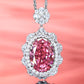 Dark pink diamond color Icy-cut lab created stones pigeon egg pendant, (30 carat)