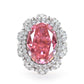 Dark pink diamond color lab created stones pigeon egg ring (30 carat)