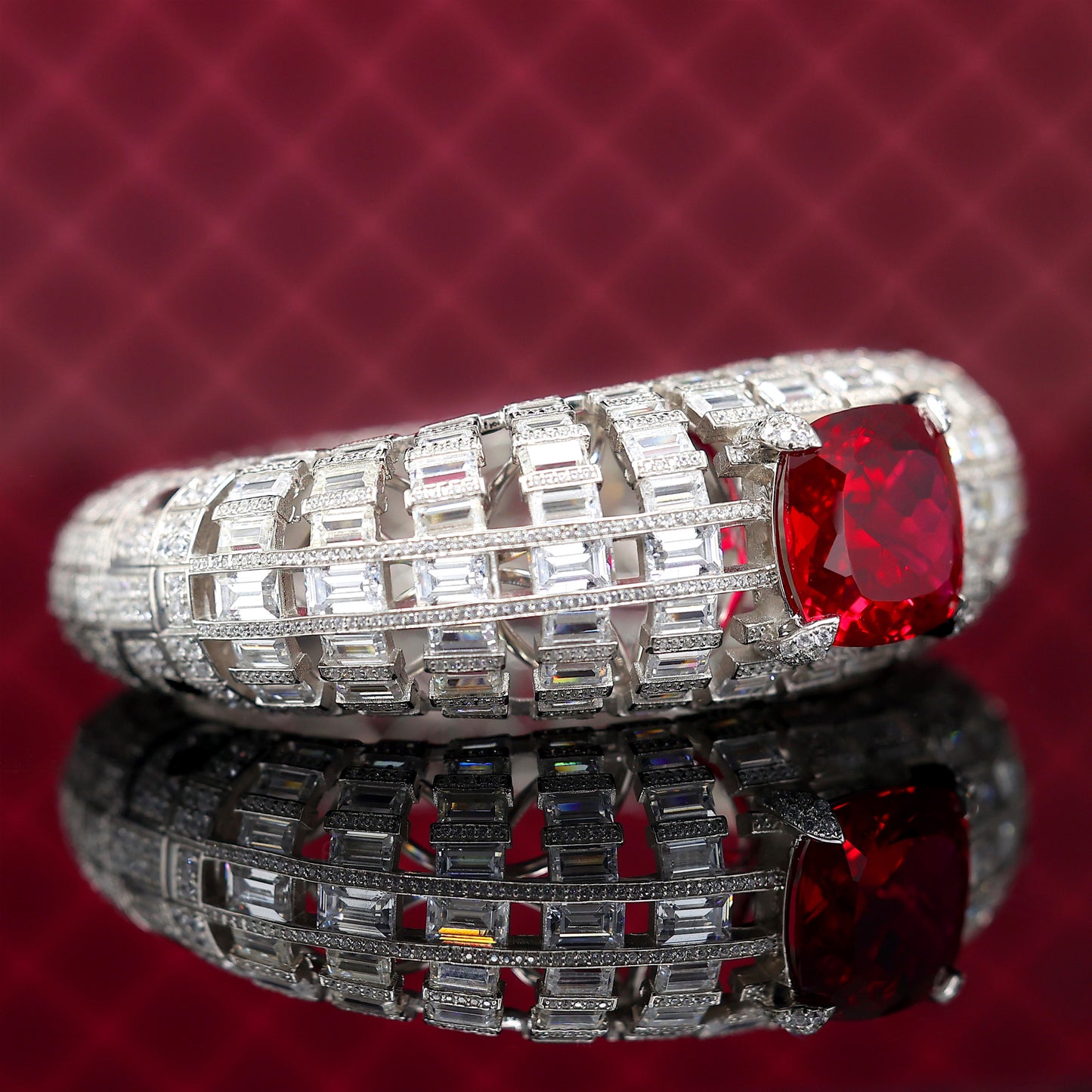 Christmas Promotion：Royal Red Art Deco Bangle