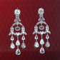 High Jewelry collection: Luxury “Red Water Droplets” detailed Dangle Earrings for Red Carpet/Banquet