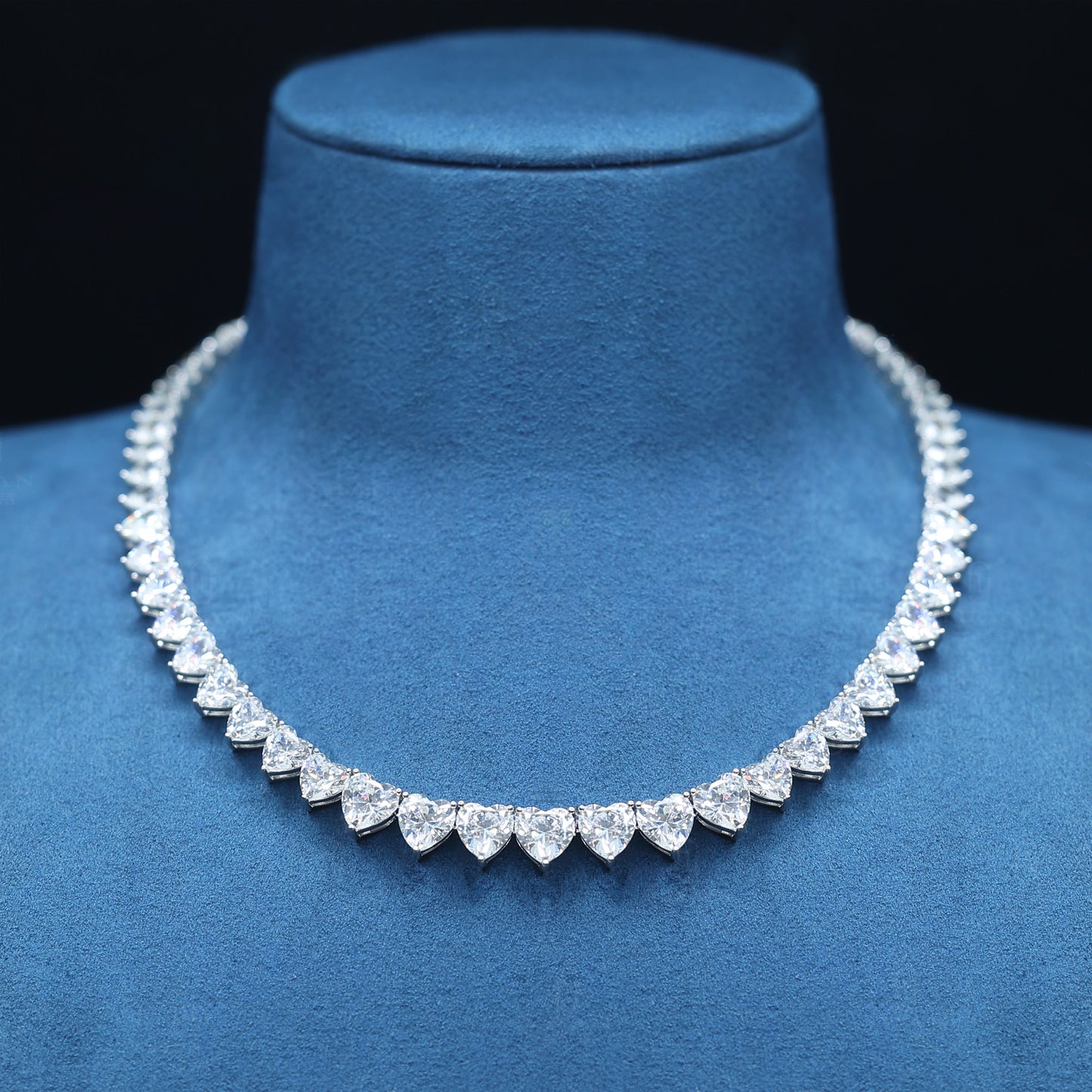 Wedding collection: "Icy Hearts" Tennis Necklace