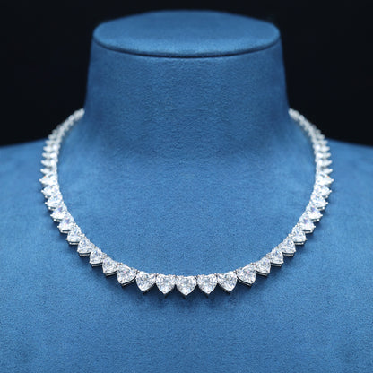 Wedding collection: "Icy Hearts" Tennis Necklace