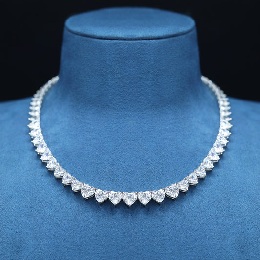 Wedding collection: "Icy Hearts" Tennis Necklace