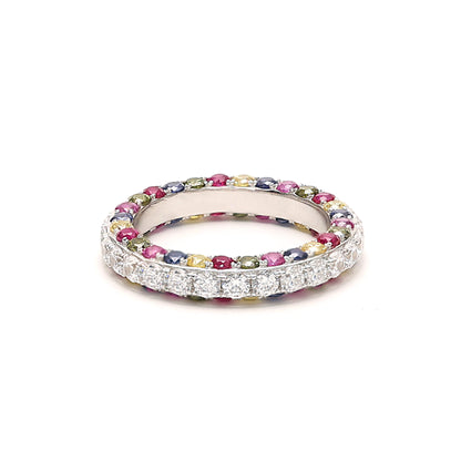 Rainbow collection: Modern "Colorful auspicious clouds" eternity band Ring (Unisex)