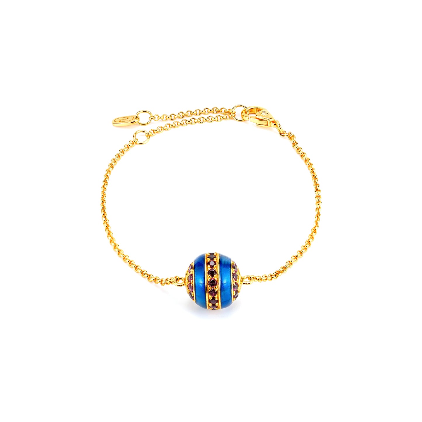 Promotion Christmas collection: Handmade blue hot-enamel "Christmas ball bracelet" (Unisex)