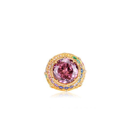 Limited edition："Elegant Luxury Purple Rainbow Ring."