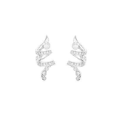 Promotion design: Spiritual Snake Spinning minimalist Style Earrings, sterling silver