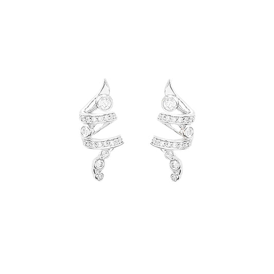 Promotion design: Spiritual Snake Spinning minimalist Style Earrings, sterling silver