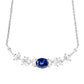 Limited Tanzanite color Collection: " Blue Elliptical Smile " delicate Necklace