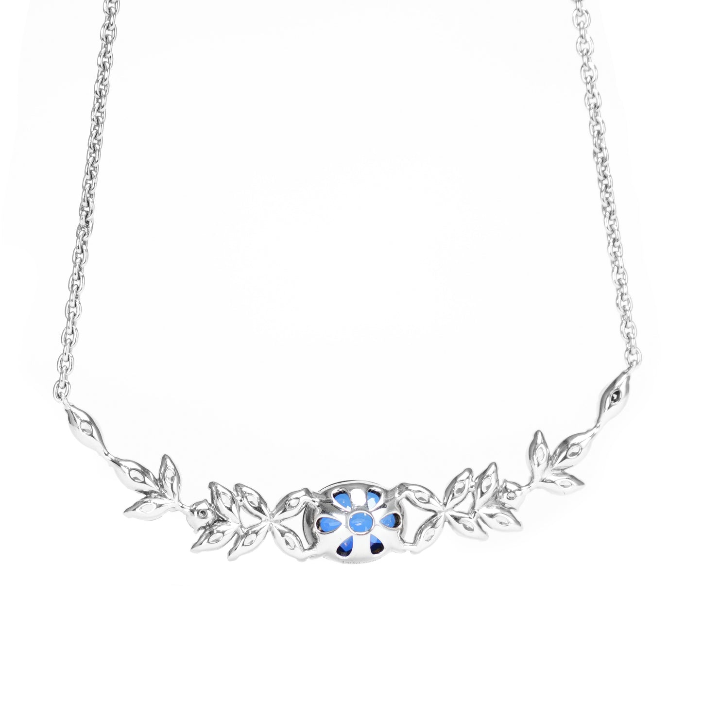 Limited Tanzanite color Collection: " Blue Elliptical Smile " delicate Necklace