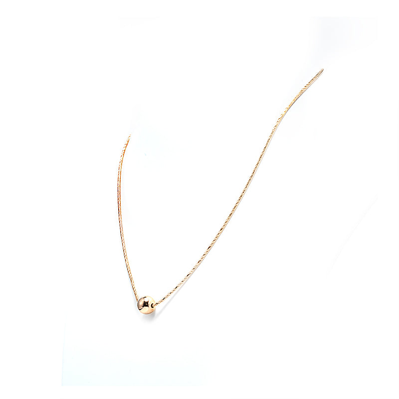 18K Yellow Gold plating Minimalist golden ball necklace, sterling silver.